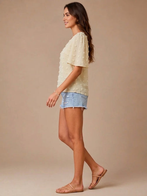 Charlotte Dotted Lace-Trim Blouse - Clara & Vivian