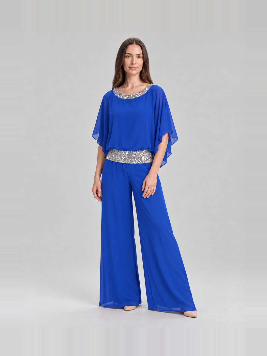 Elegante set met glinsterende kraag voor dames – Anke