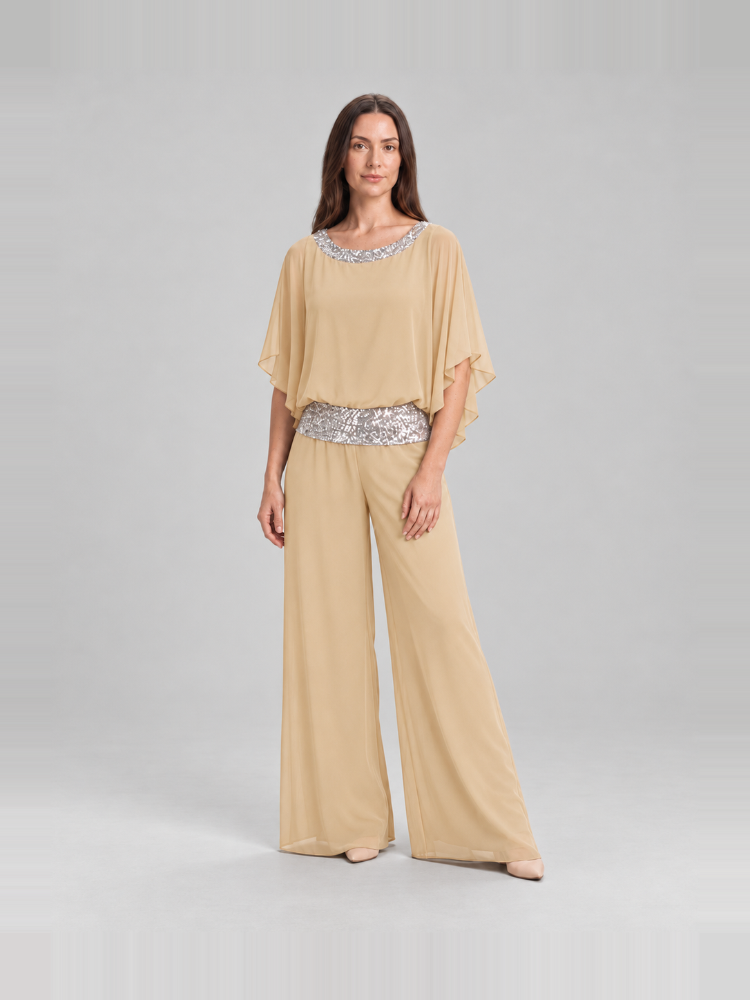Elegante set met glinsterende kraag voor dames – Anke