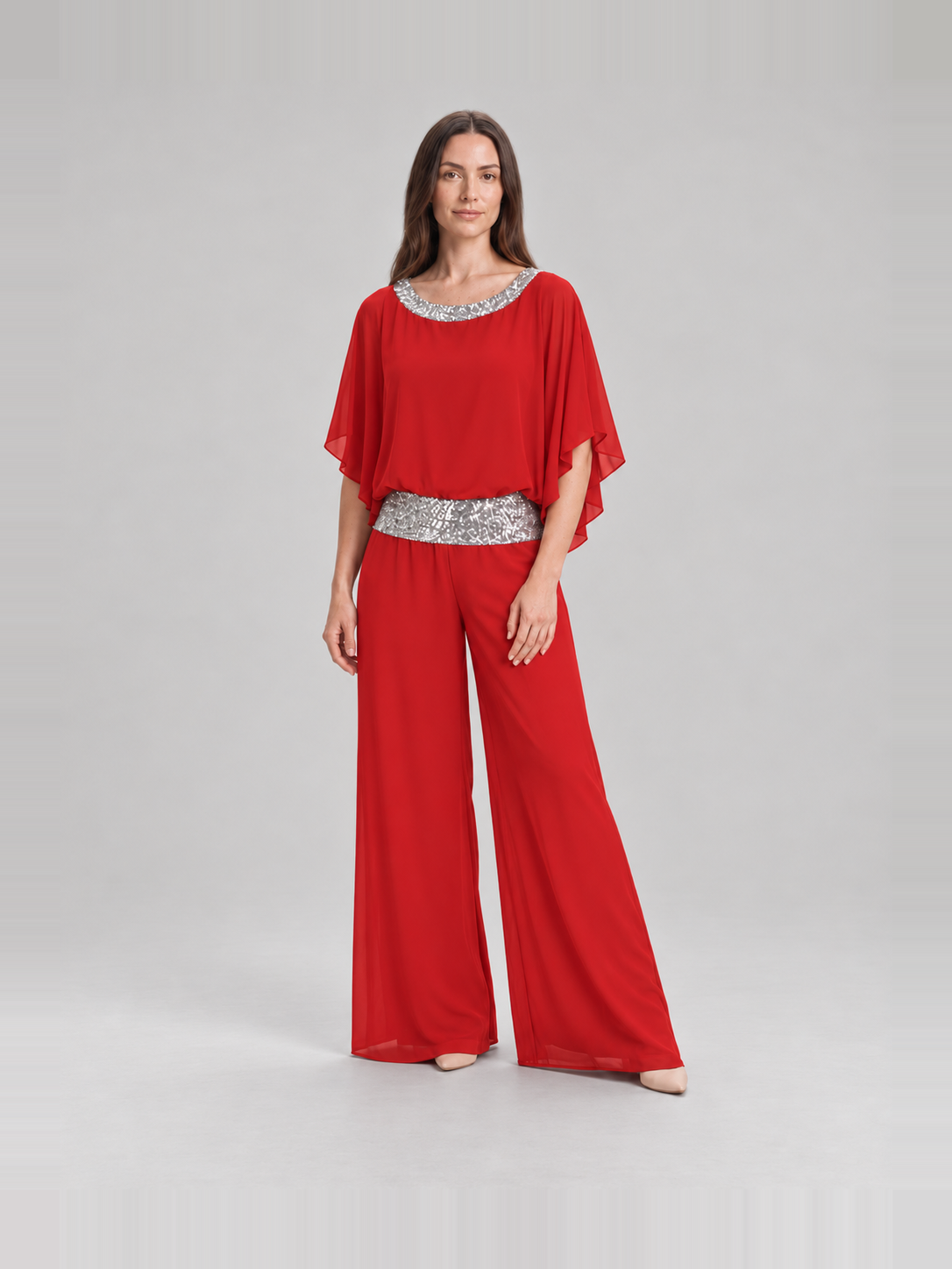 Elegante set met glinsterende kraag voor dames – Anke
