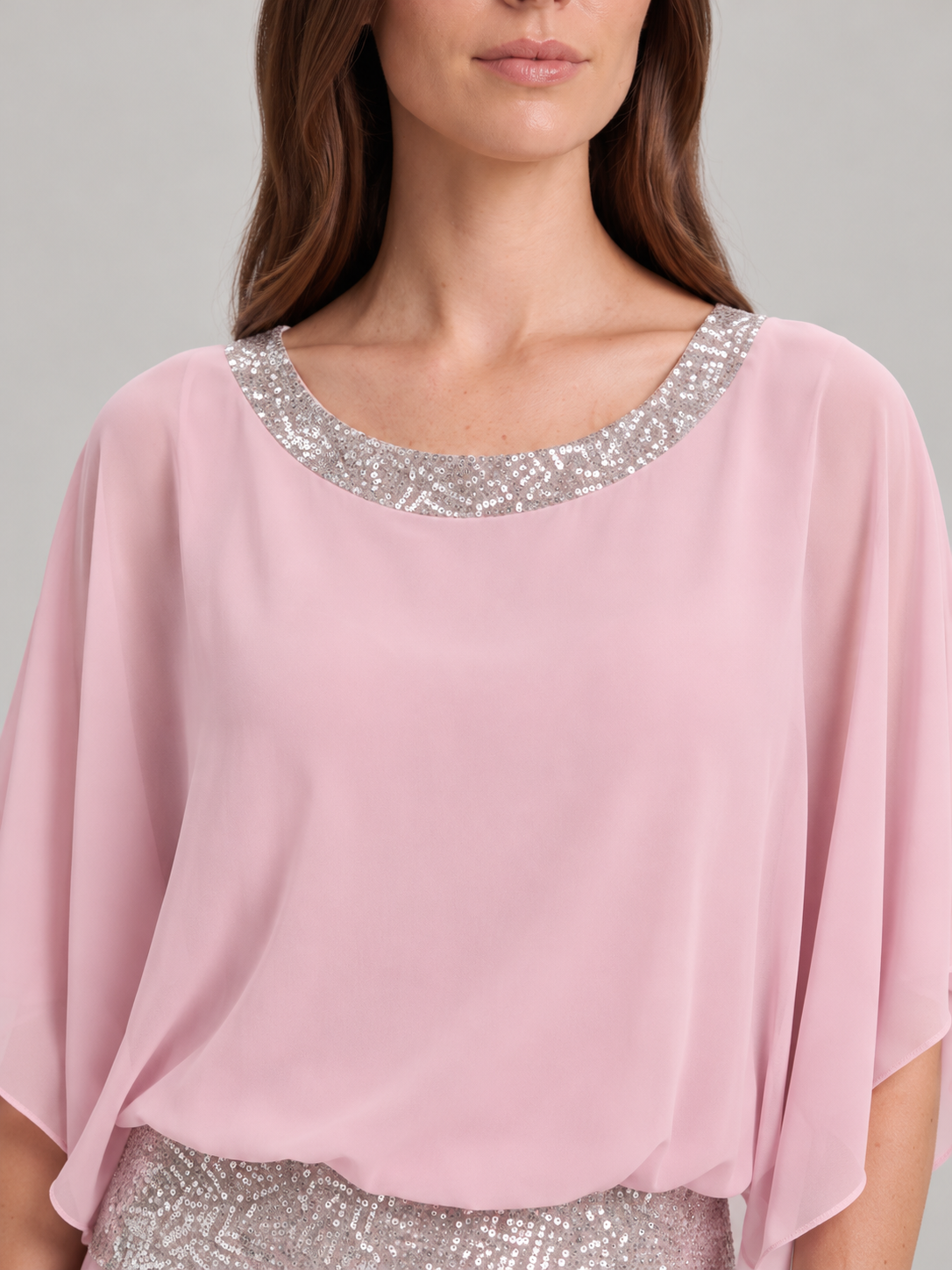 Elegante set met glinsterende kraag voor dames – Anke