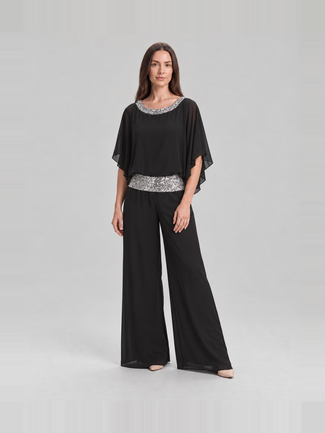Elegante set met glinsterende kraag voor dames – Anke