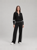 Sweatset met halve rits en wijde broek voor dames – Brenda