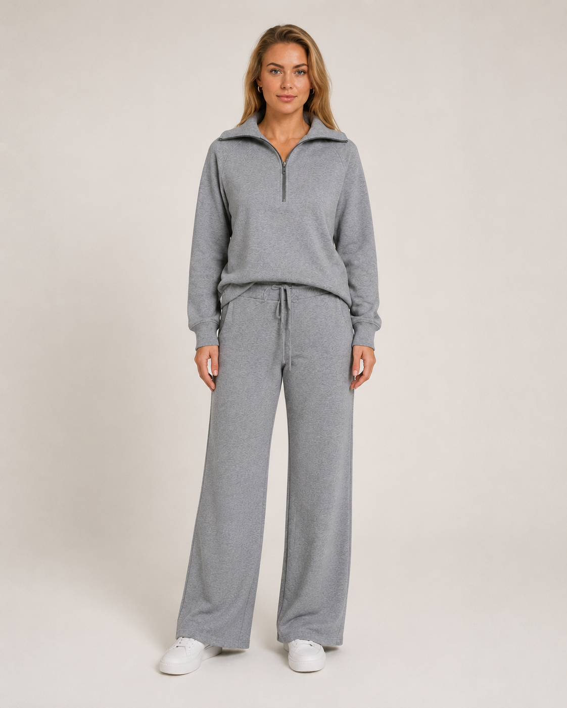 Tweedelige loungeset met ritskraag voor dames – Helina