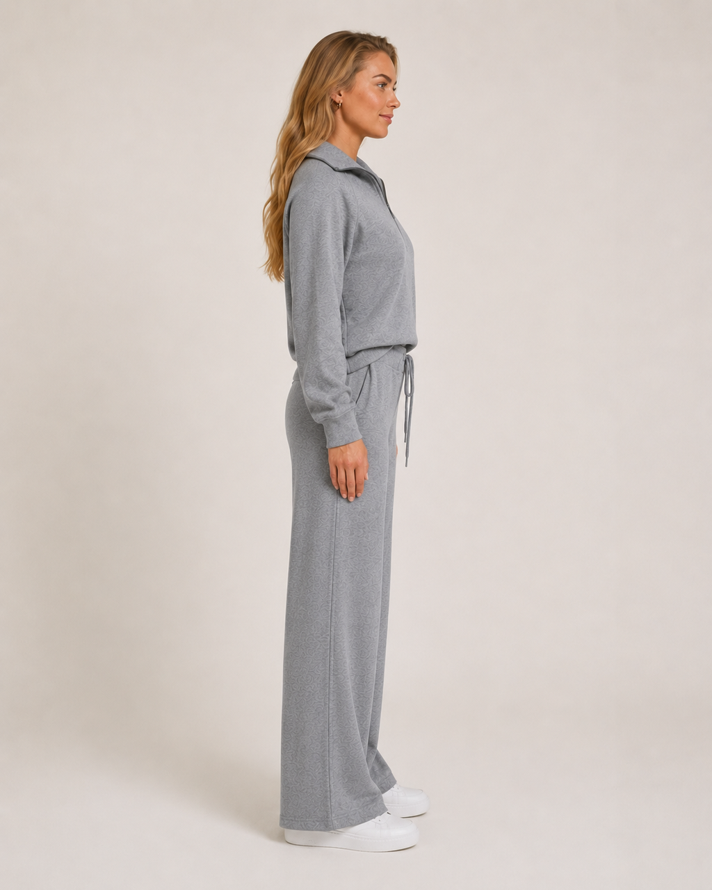 Tweedelige loungeset met ritskraag voor dames – Helina