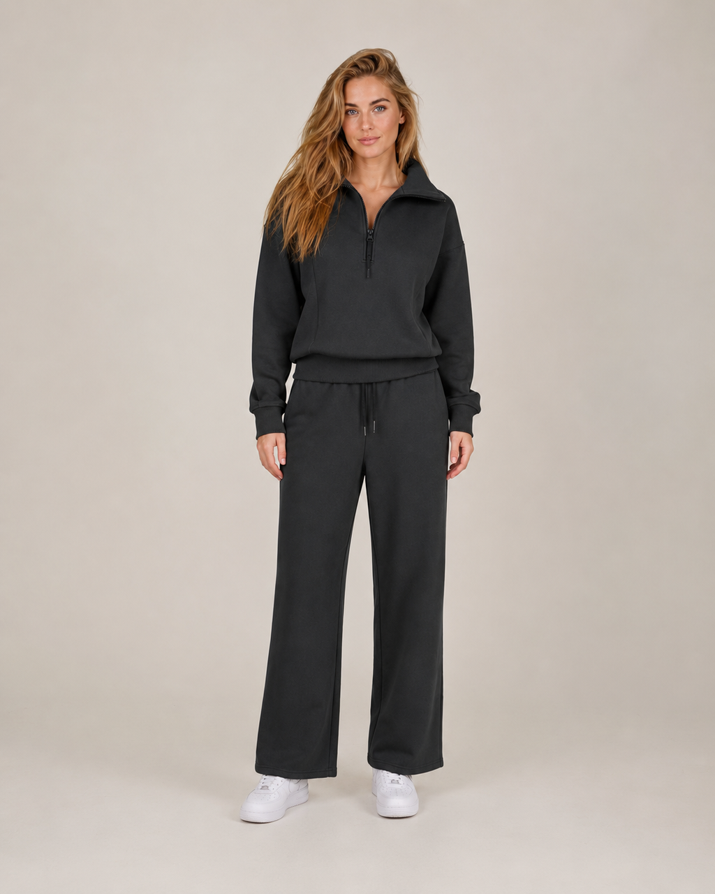 Tweedelige loungeset met ritskraag voor dames – Helina