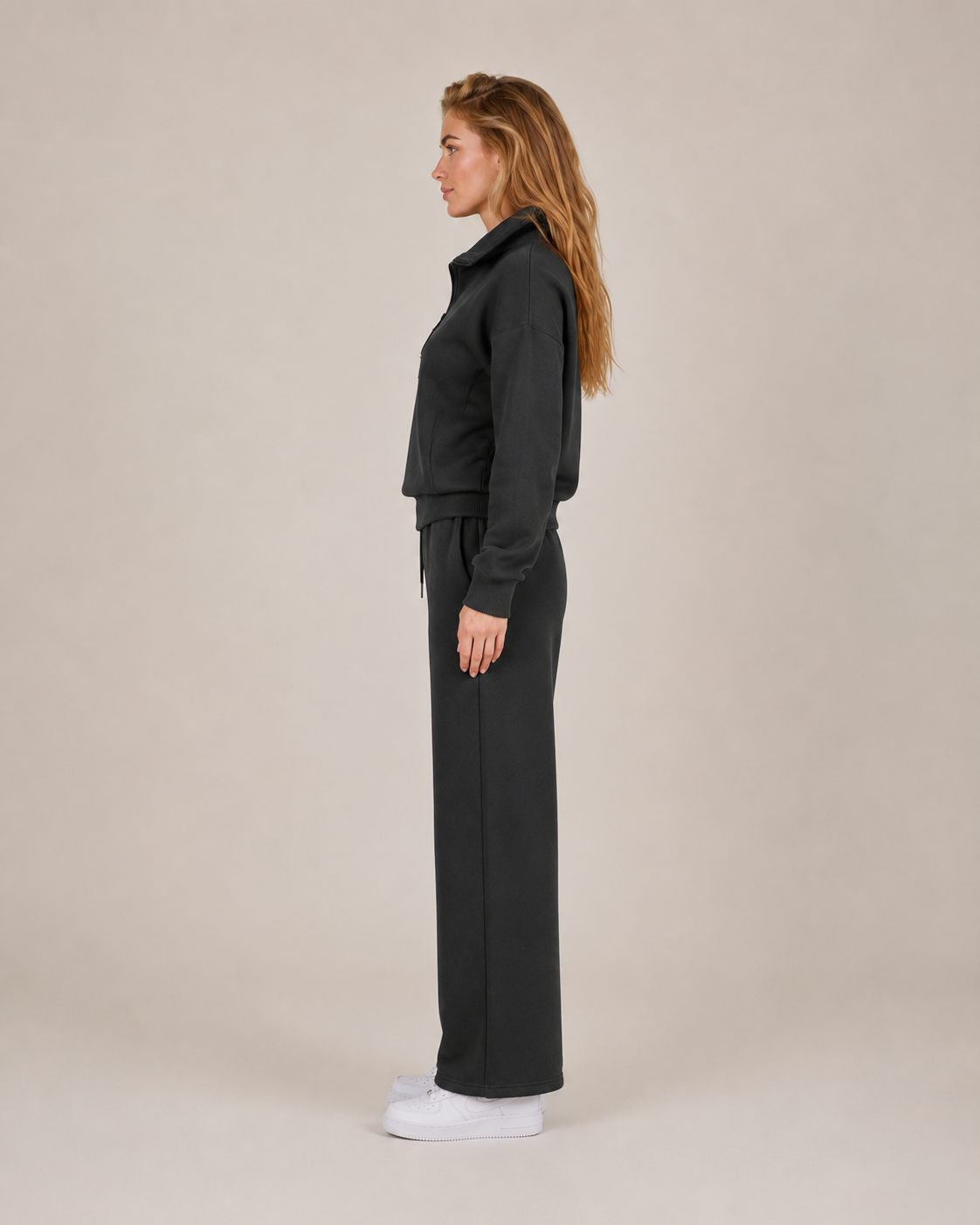 Tweedelige loungeset met ritskraag voor dames – Helina