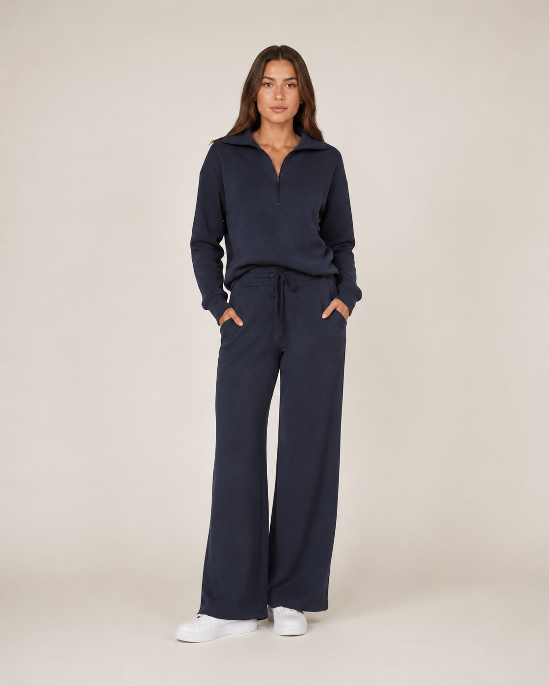 Tweedelige loungeset met ritskraag voor dames – Helina