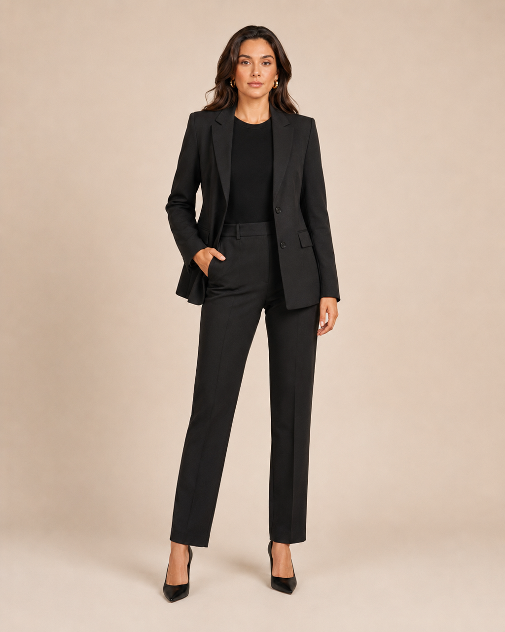Tweedelig pak met getailleerde blazer voor dames – Nathalie