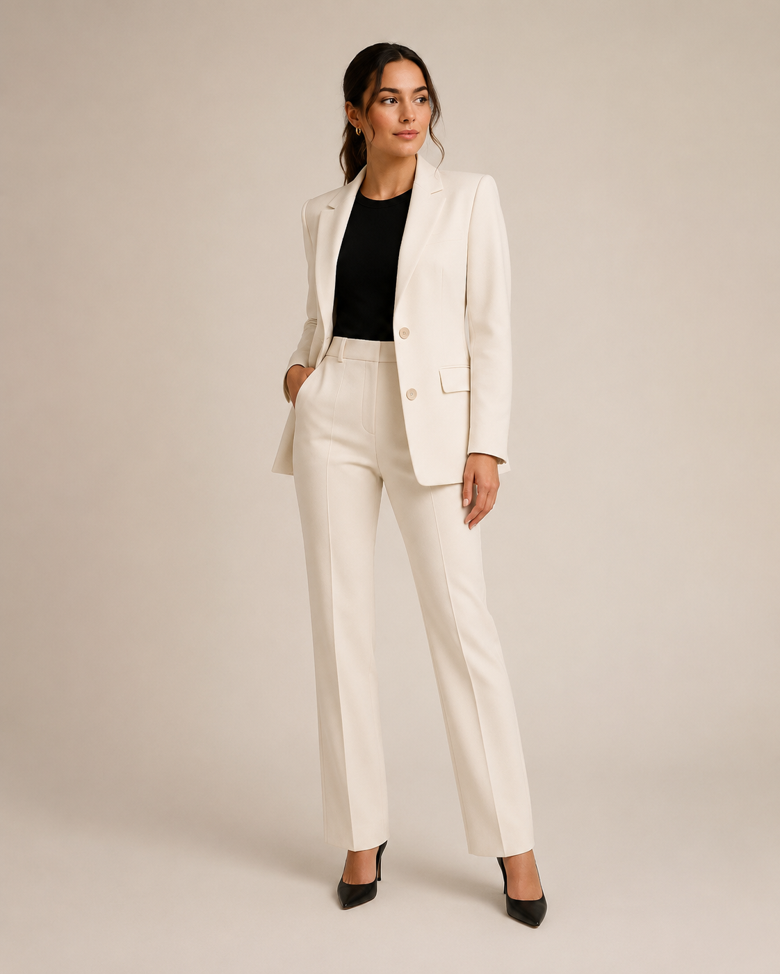 Tweedelig pak met getailleerde blazer voor dames – Nathalie