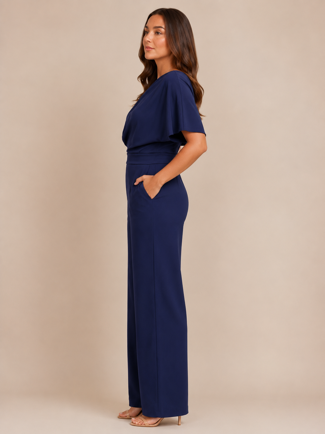 One-shoulder jumpsuit met wijde pijpen voor dames – Giorenna