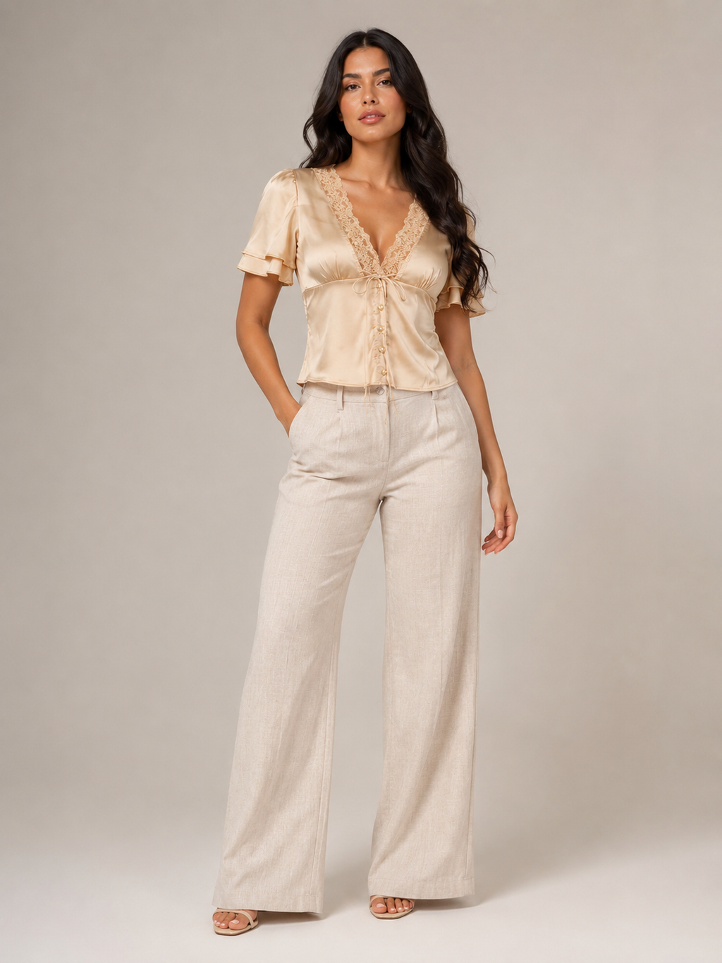 Juliet Flutter-Sleeve Blouse - Clara & Vivian