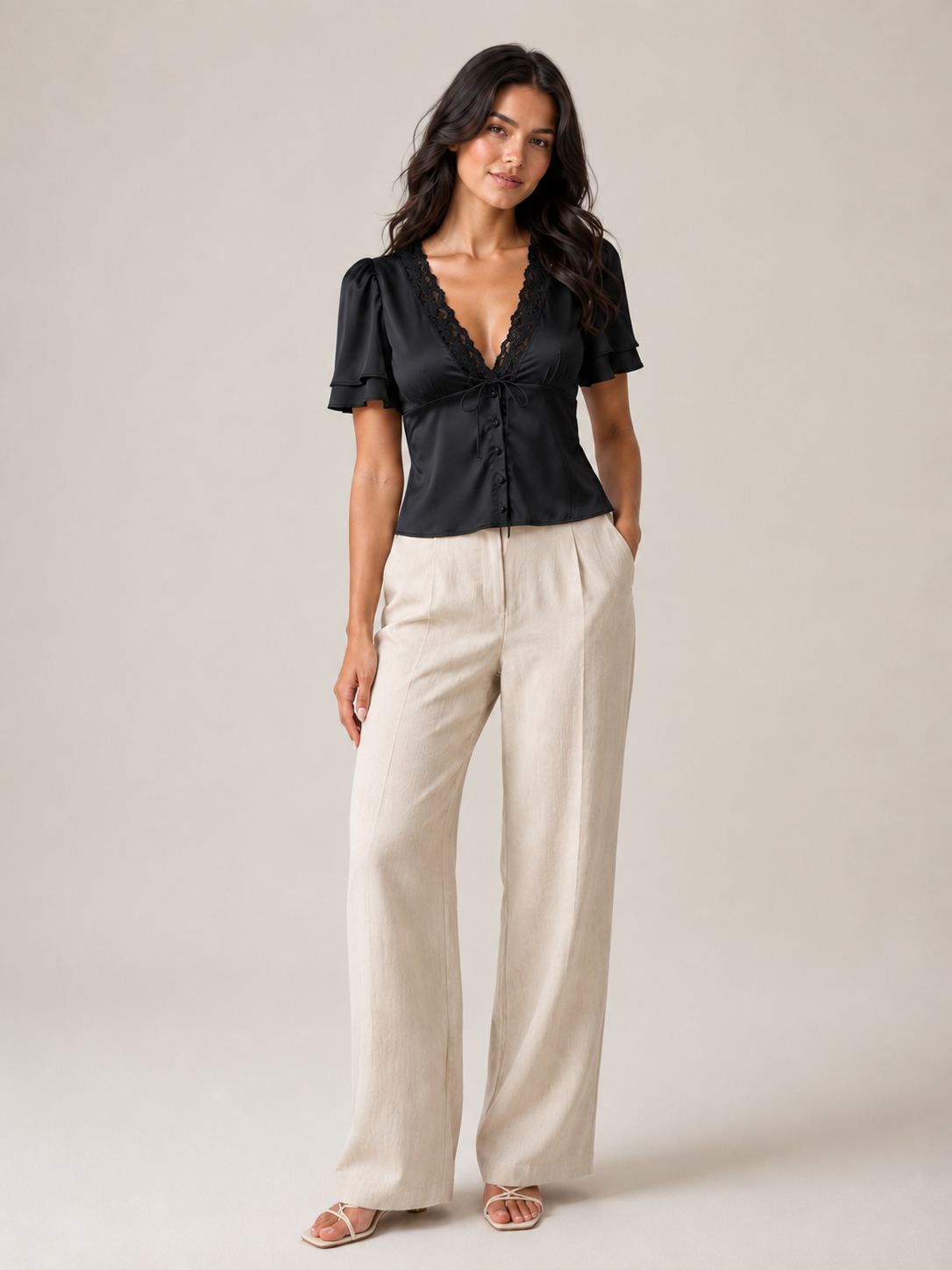 Juliet Flutter-Sleeve Blouse - Clara & Vivian