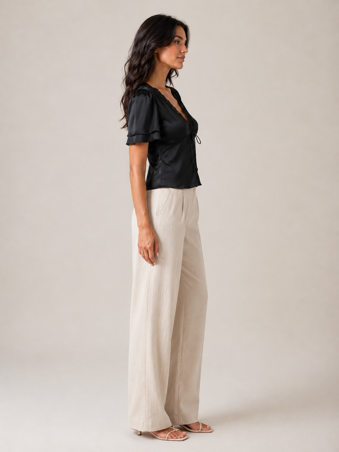 Juliet Flutter-Sleeve Blouse - Clara & Vivian