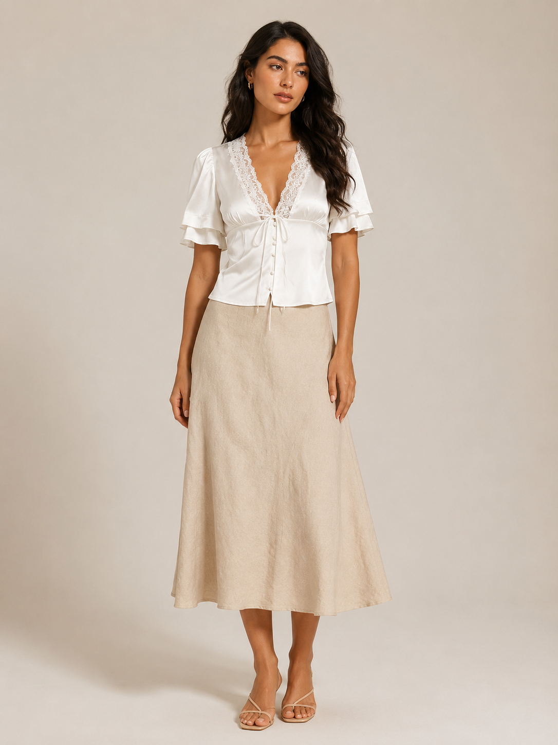 Juliet Flutter-Sleeve Blouse - Clara & Vivian