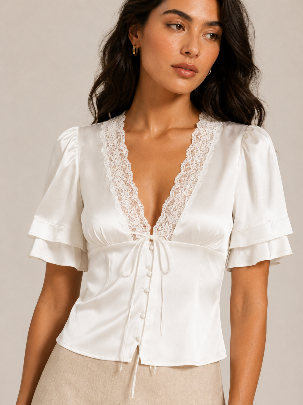 Juliet Flutter-Sleeve Blouse - Clara & Vivian