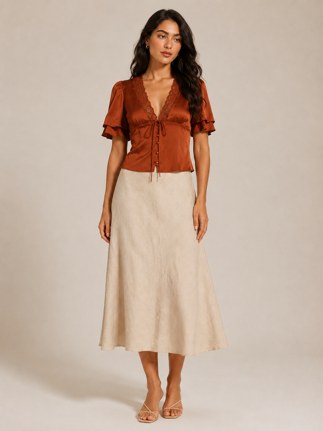 Juliet Flutter-Sleeve Blouse - Clara & Vivian