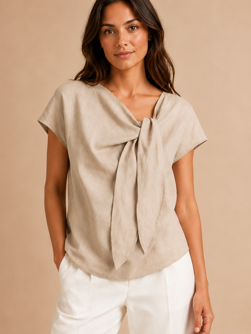 Lillian Knot-Neck Blouse - Clara & Vivian