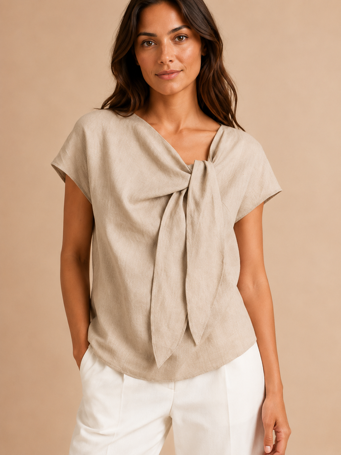 Lillian Knot-Neck Blouse - Clara & Vivian
