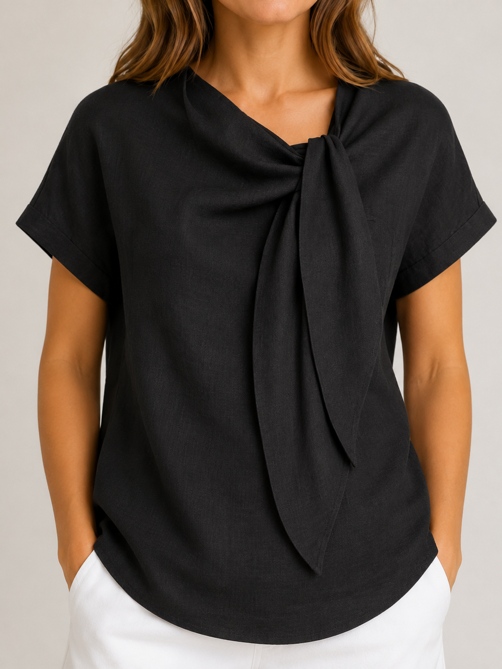 Lillian Knot-Neck Blouse - Clara & Vivian