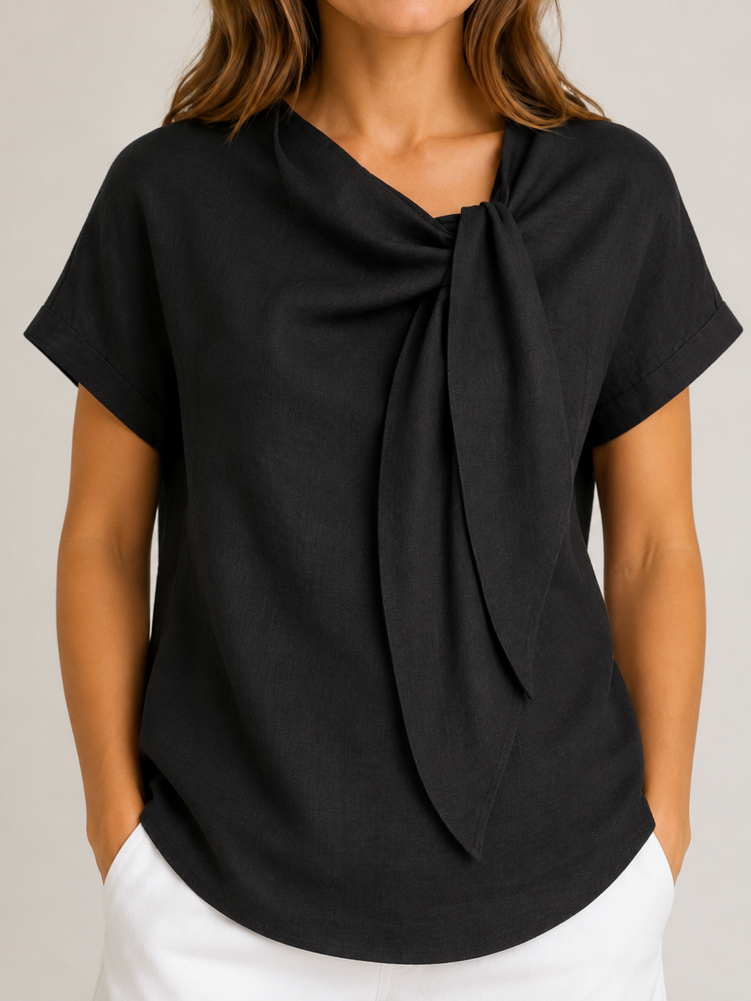 Lillian Knot-Neck Blouse - Clara & Vivian