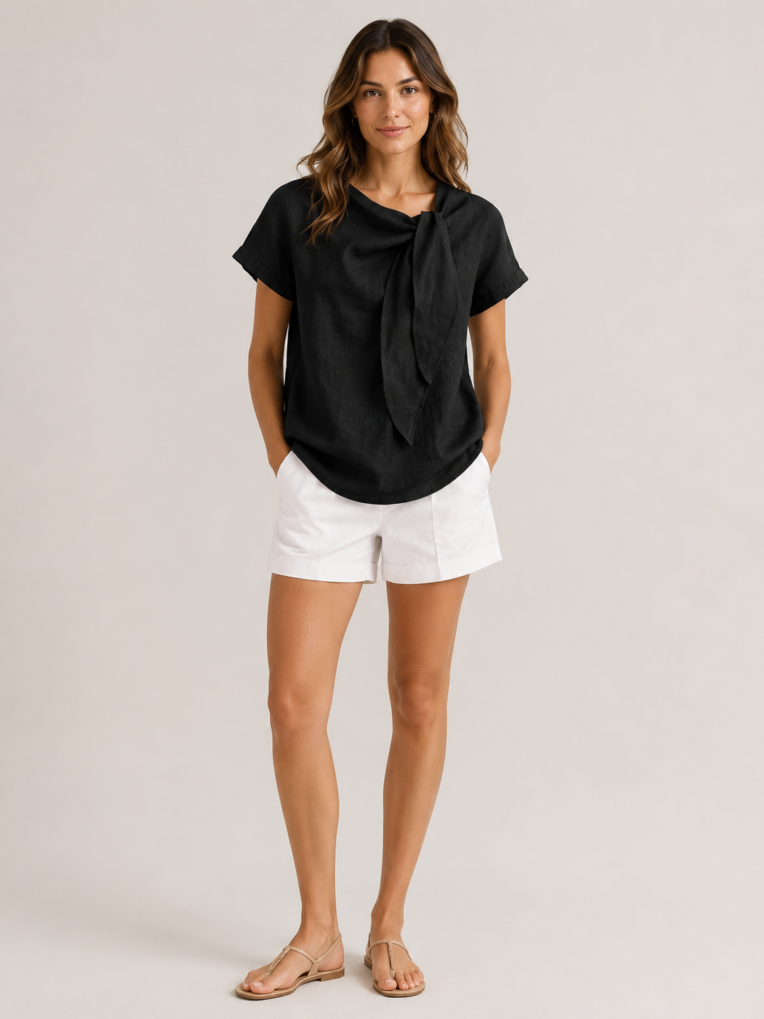Lillian Knot-Neck Blouse - Clara & Vivian