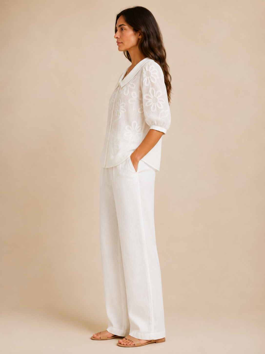 Evelyn Floral Embroidered Blouse - Clara & Vivian