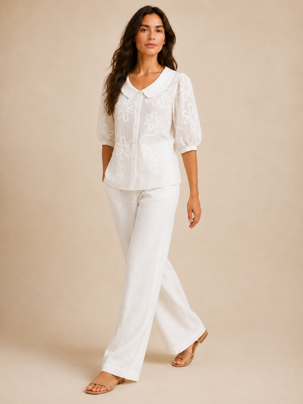 Evelyn Floral Embroidered Blouse - Clara & Vivian