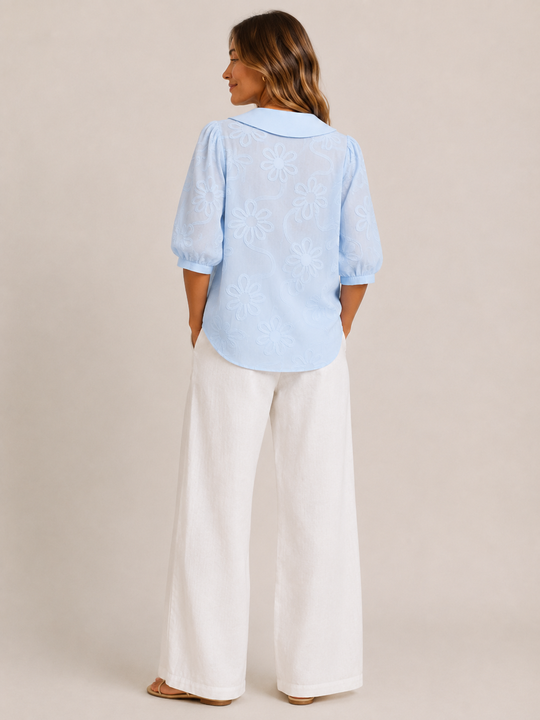 Evelyn Floral Embroidered Blouse - Clara & Vivian