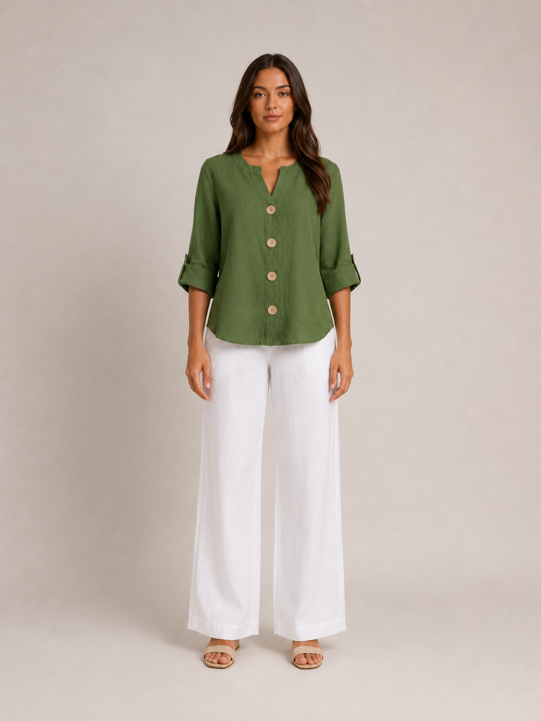 Harriet Statement-Button Blouse - Clara & Vivian