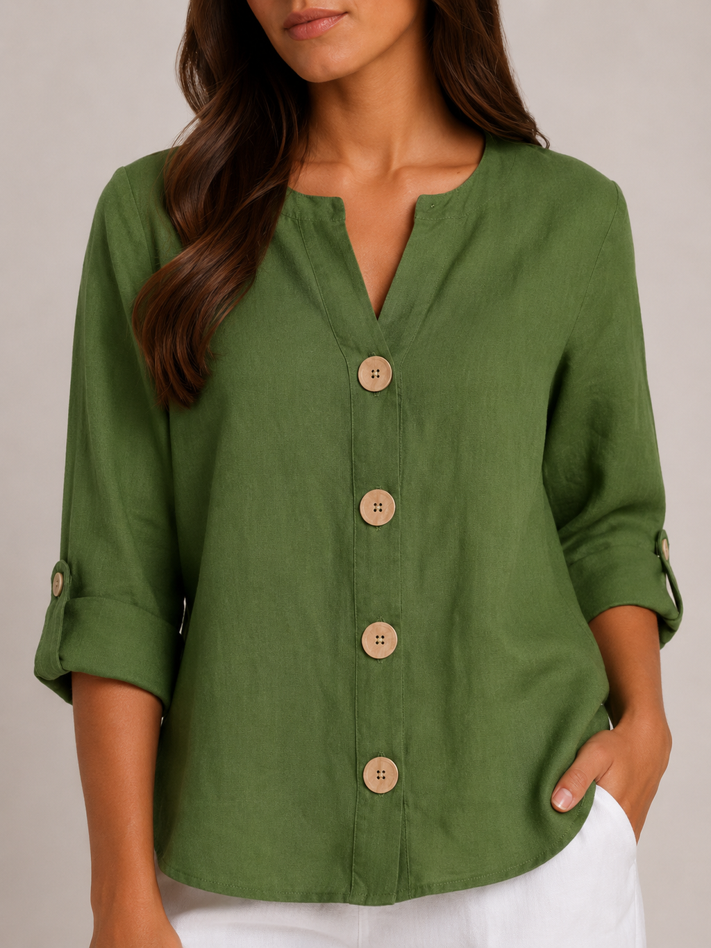 Harriet Statement-Button Blouse - Clara & Vivian
