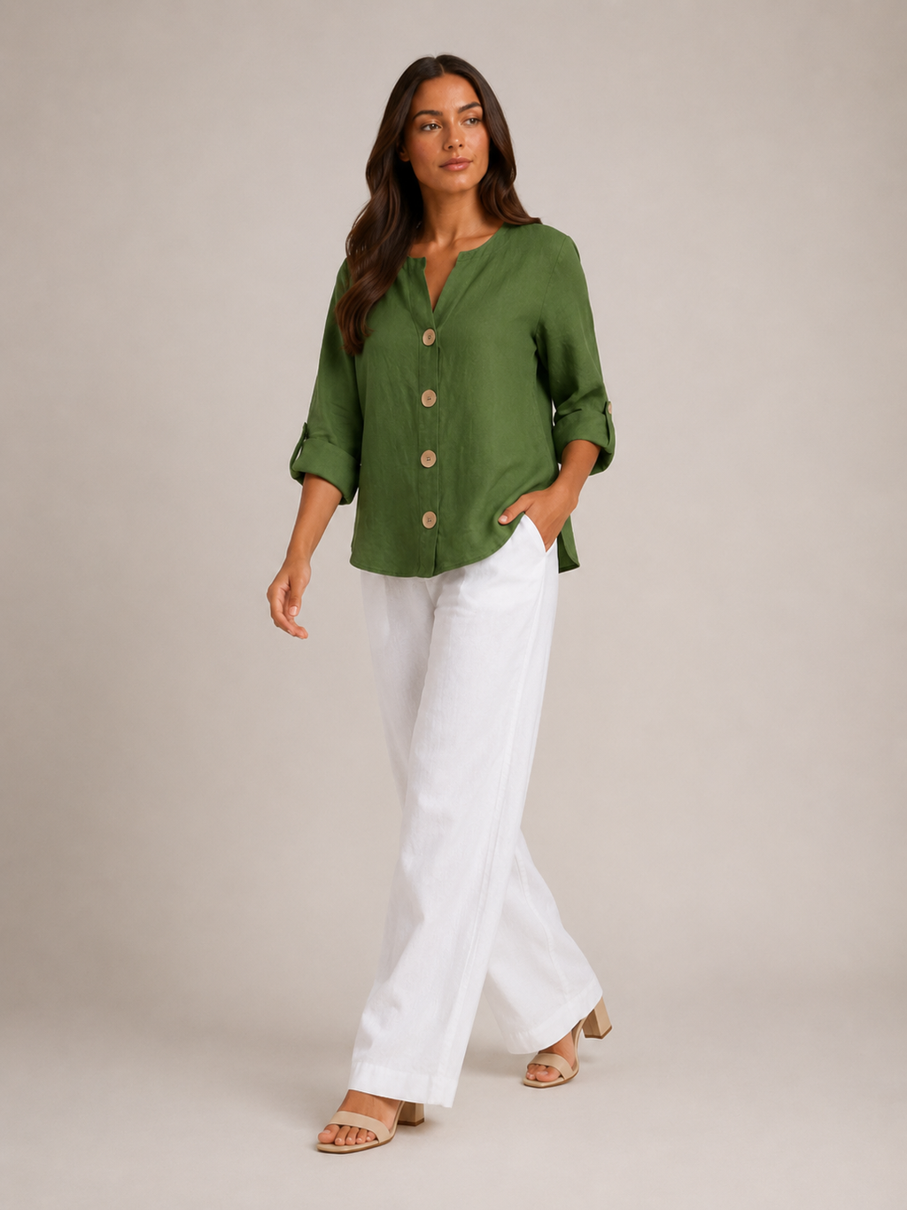 Harriet Statement-Button Blouse - Clara & Vivian