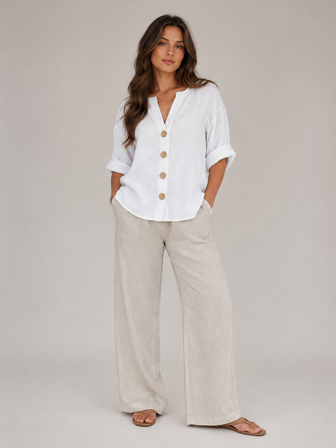 Harriet Statement-Button Blouse - Clara & Vivian