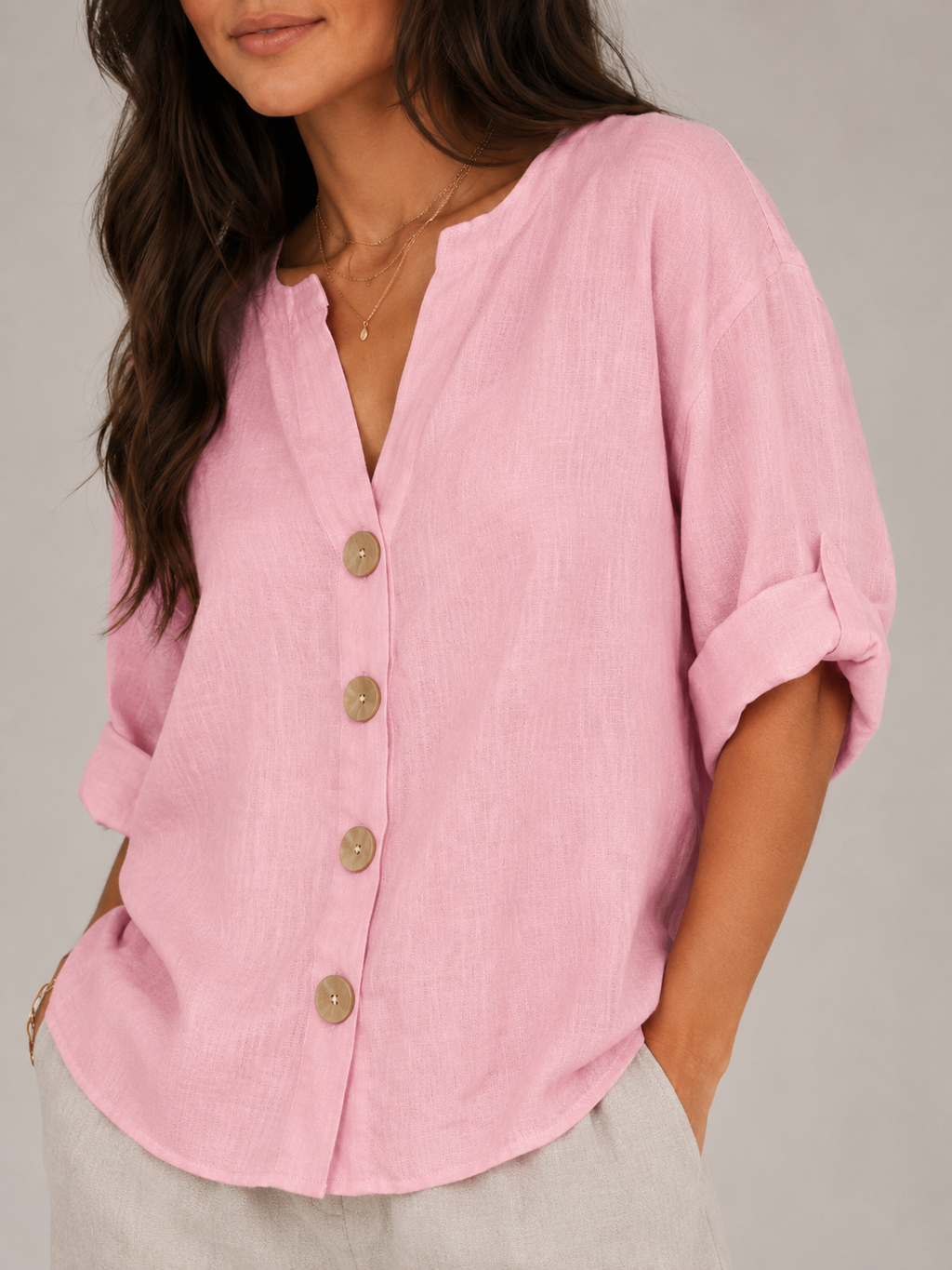 Harriet Statement-Button Blouse - Clara & Vivian