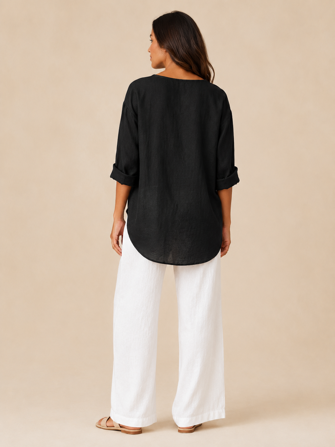 Rosemary Wooden-Button Tunic - Clara & Vivian