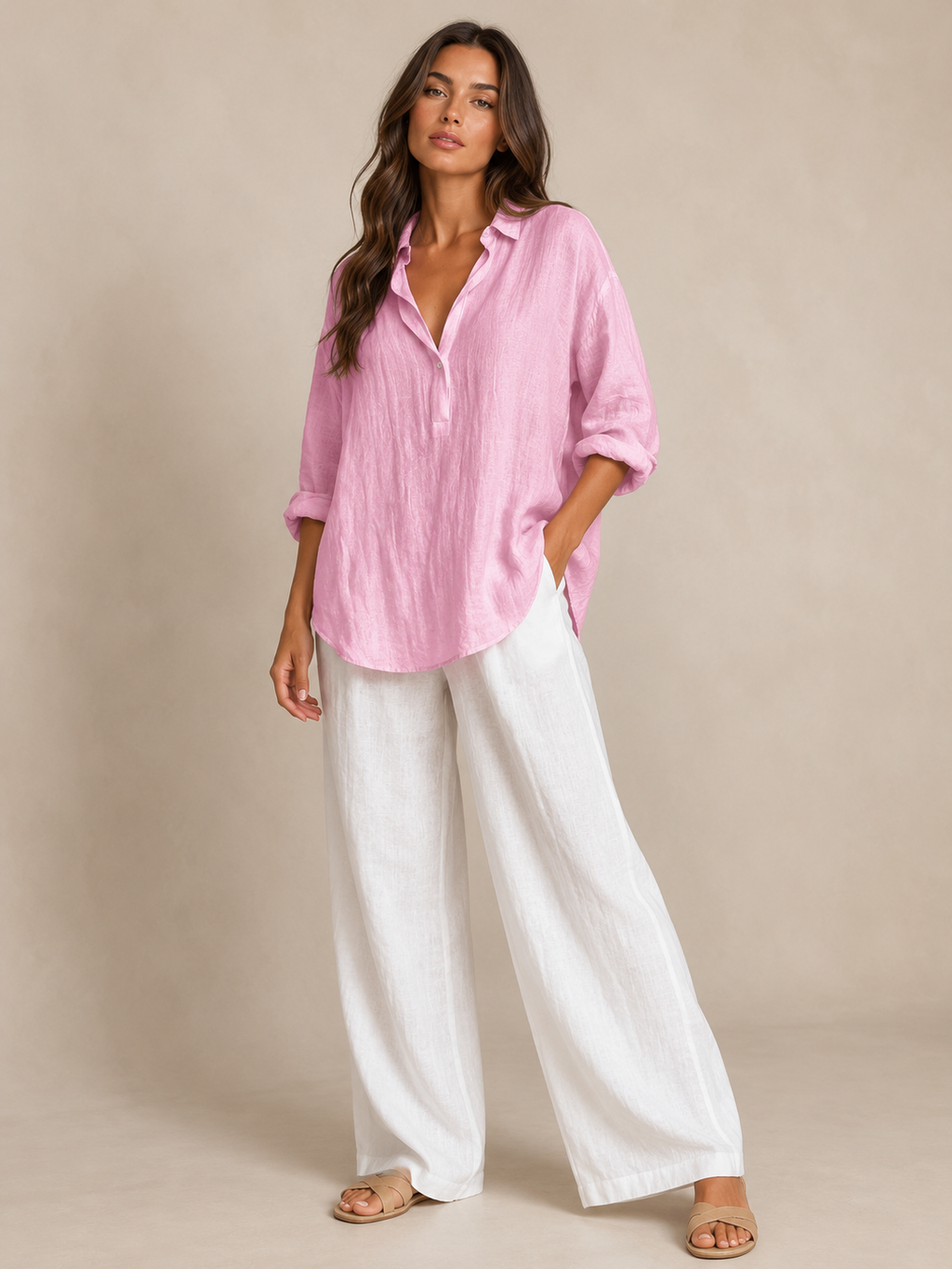 Celia Open-Collar Blouse - Clara & Vivian