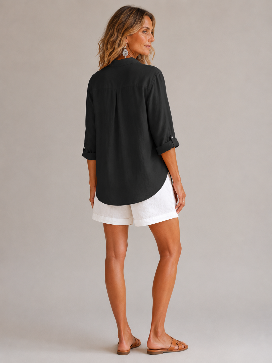 Celia Open-Collar Blouse - Clara & Vivian