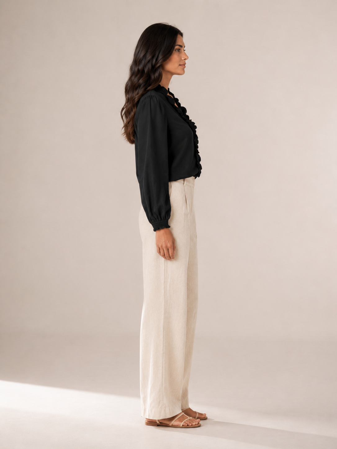 Annabelle Ruffle-Neck Blouse - Clara & Vivian