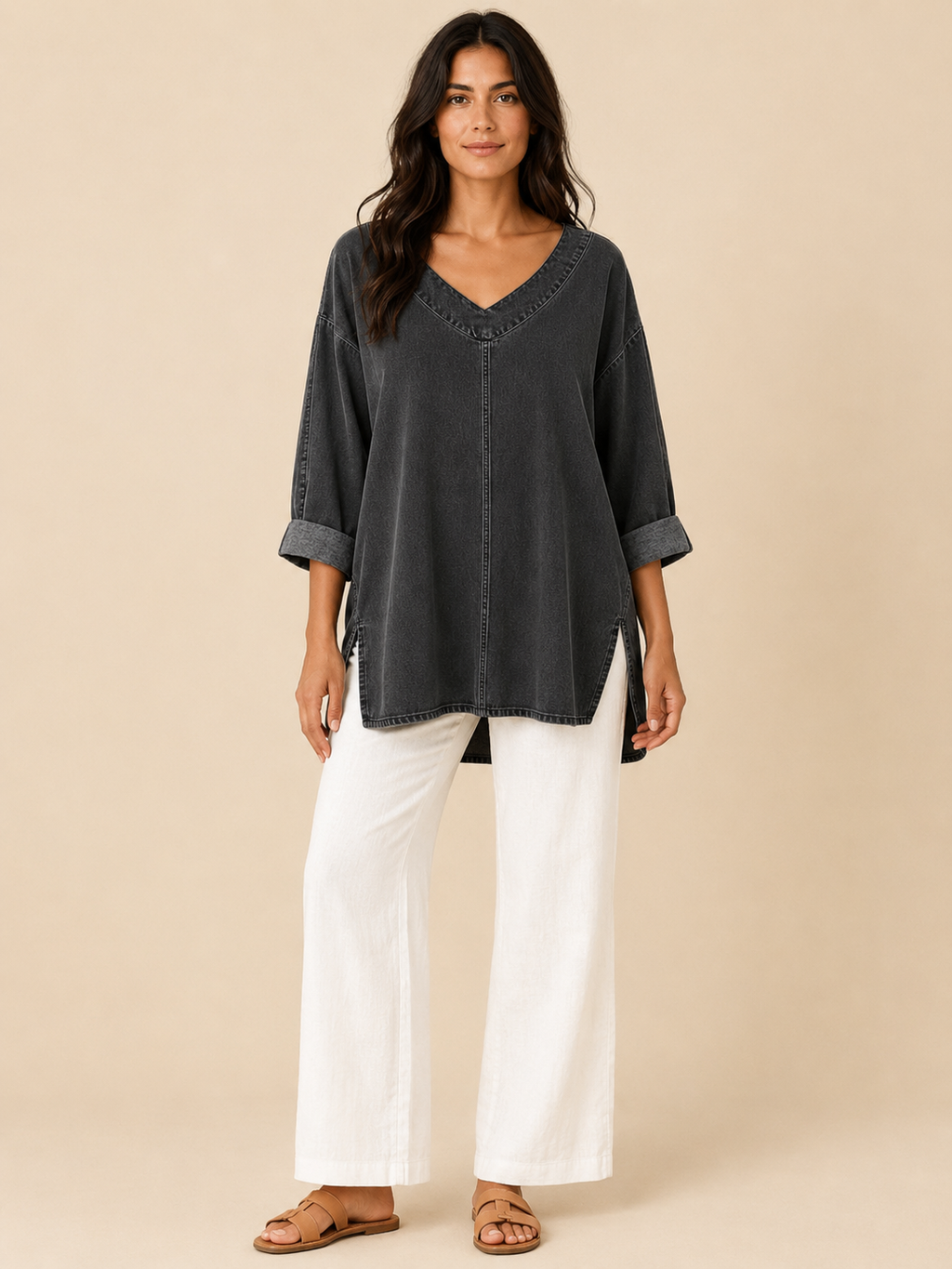 Frances Weekend Denim Tunic - Clara & Vivian