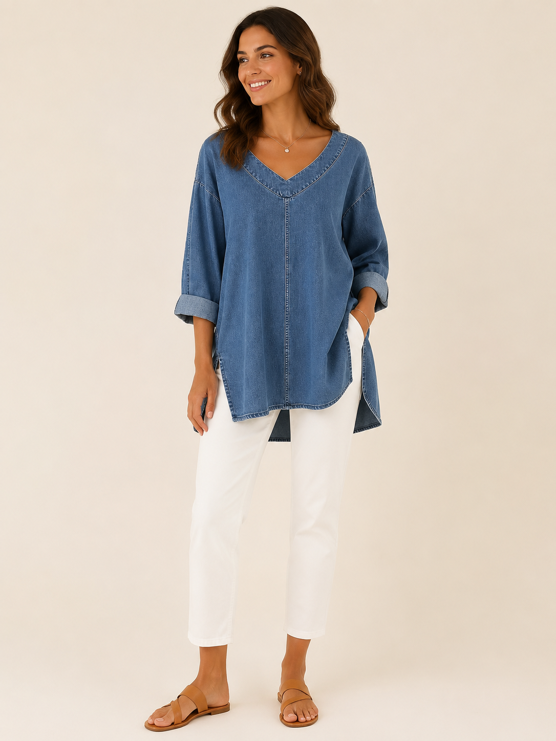 Frances Weekend Denim Tunic - Clara & Vivian