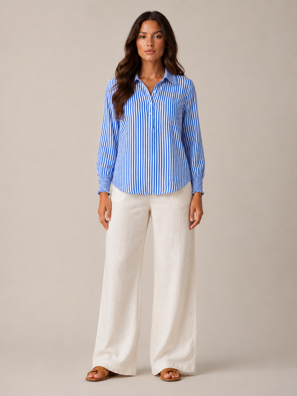 Catherine Timeless Stripe Shirt - Clara & Vivian