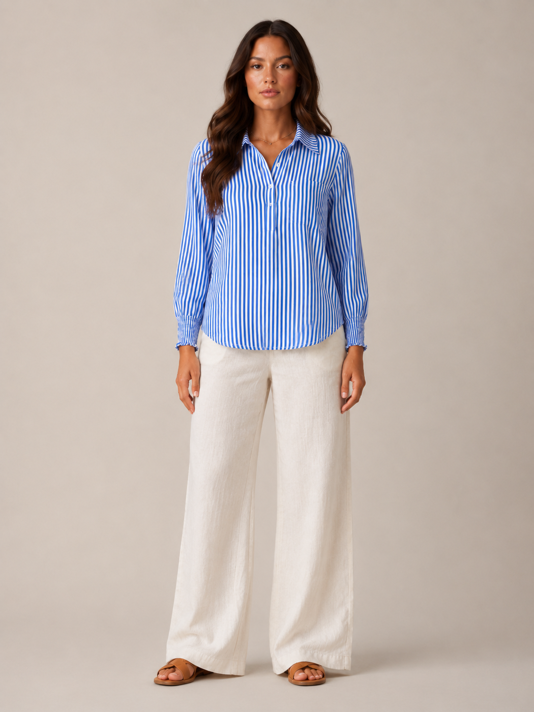 Catherine Timeless Stripe Shirt - Clara & Vivian