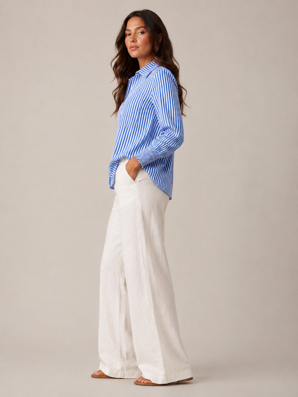 Catherine Timeless Stripe Shirt - Clara & Vivian