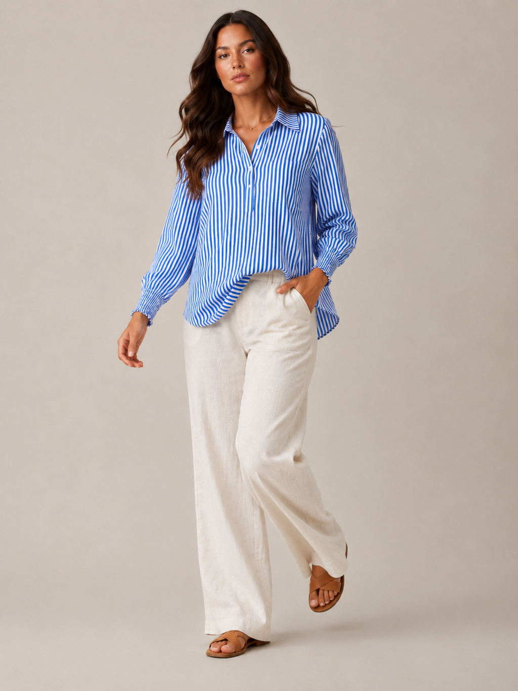 Catherine Timeless Stripe Shirt - Clara & Vivian