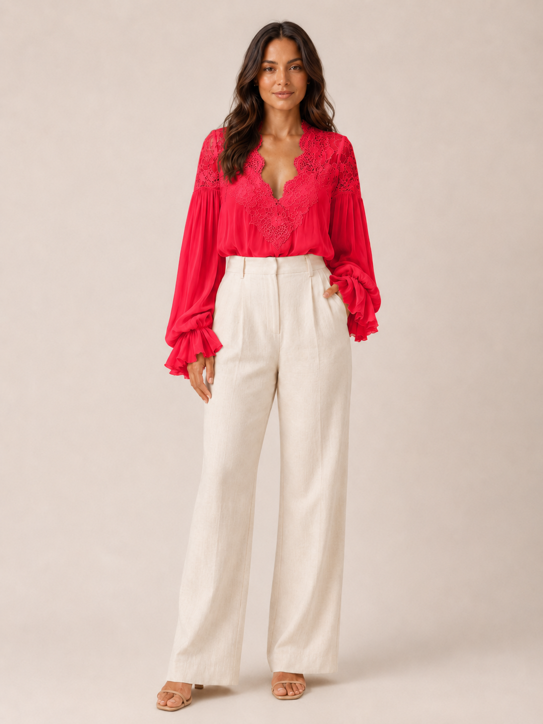 Rosalind Lace-Yoke Blouse - Clara & Vivian