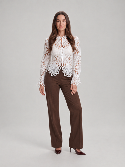 Adeline Scalloped Lace Blouse - Clara & Vivian