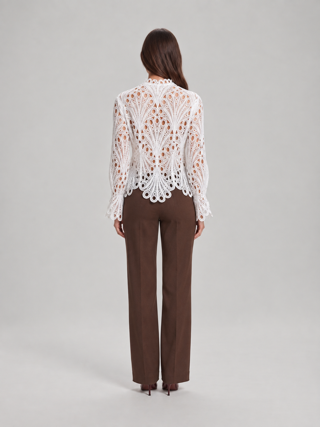 Adeline Scalloped Lace Blouse - Clara & Vivian