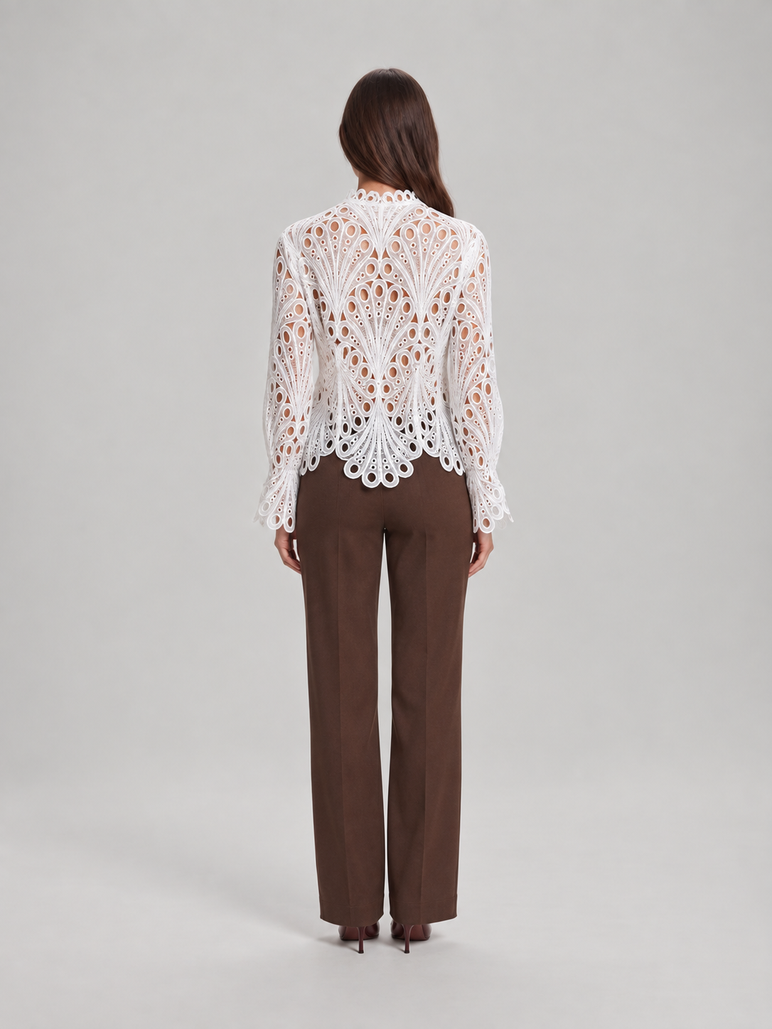 Adeline Scalloped Lace Blouse - Clara & Vivian