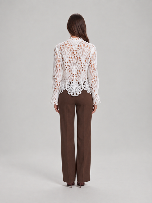 Adeline Scalloped Lace Blouse - Clara & Vivian