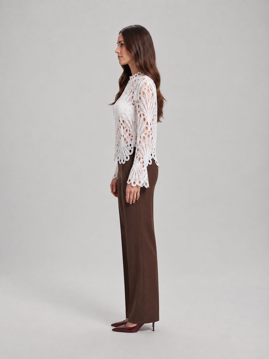 Adeline Scalloped Lace Blouse - Clara & Vivian